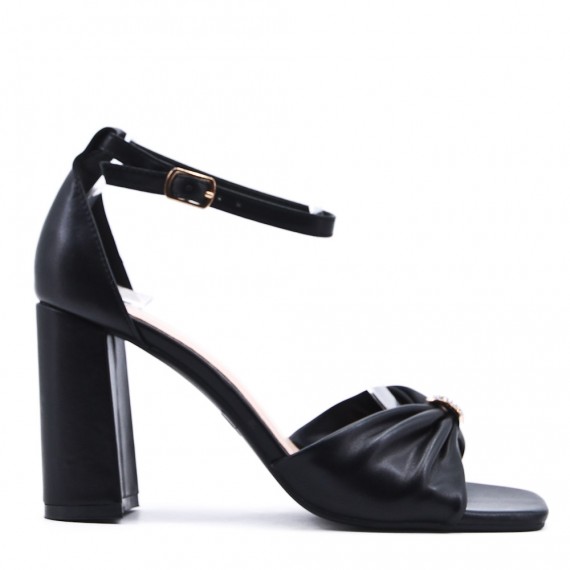 Faux leather heeled sandal