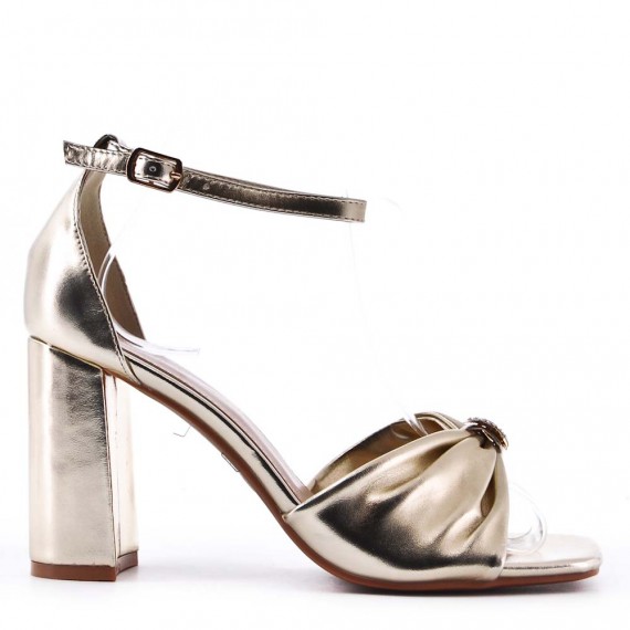 Faux leather heeled sandal