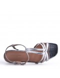 Faux leather heeled sandal