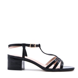 Faux leather heeled sandal