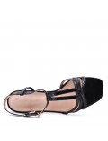 Faux leather heeled sandal