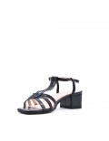 Faux leather heeled sandal