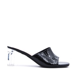 Faux leather heeled sandal