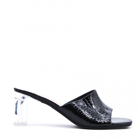 Faux leather heeled sandal