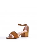 Faux leather heeled sandal