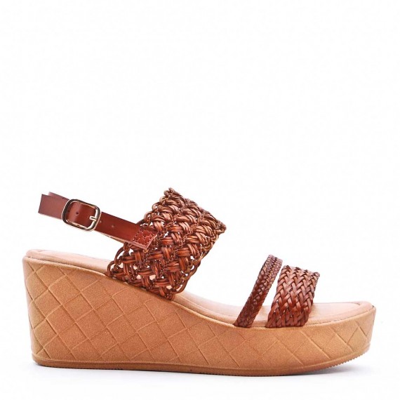 Faux leather heeled sandal