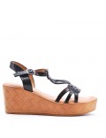 Faux leather heeled sandal