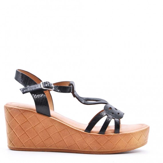 Faux leather heeled sandal