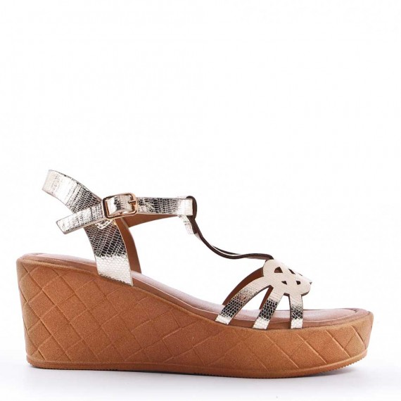 Faux leather heeled sandal