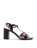 Faux leather heeled sandal