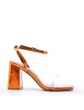 Faux leather heeled sandal