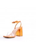 Faux leather heeled sandal