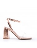 Faux leather heeled sandal