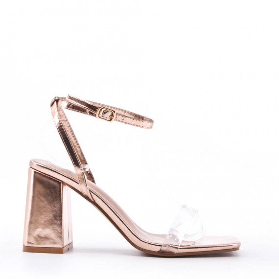 Faux leather heeled sandal