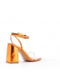 Faux leather heeled sandal