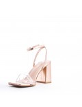 Faux leather heeled sandal