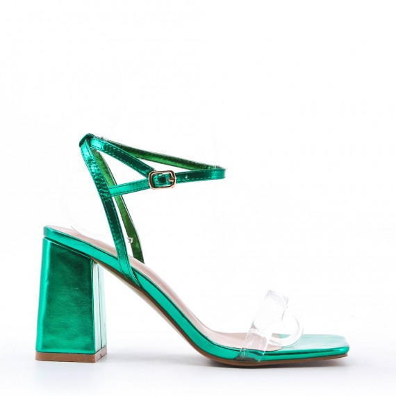 Faux leather heeled sandal