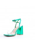 Faux leather heeled sandal