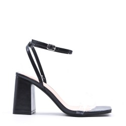 Faux leather heeled sandal