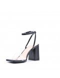 Faux leather heeled sandal