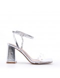 Faux leather heeled sandal