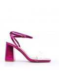 Faux leather heeled sandal