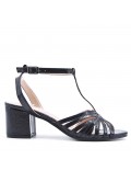 Faux leather heeled sandal