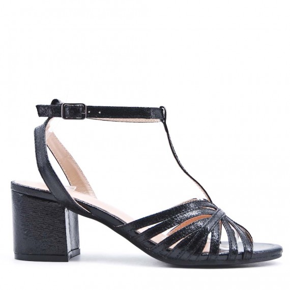 Faux leather heeled sandal