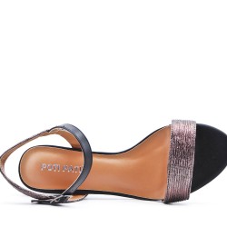 Faux leather heeled sandal