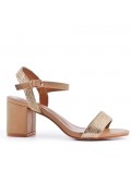 Faux leather heeled sandal