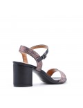 Faux leather heeled sandal