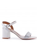 Faux leather heeled sandal