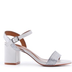 Faux leather heeled sandal