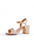 Faux leather heeled sandal