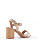 Faux leather heeled sandal