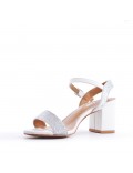 Faux leather heeled sandal