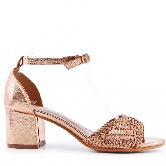 Faux leather heeled sandal