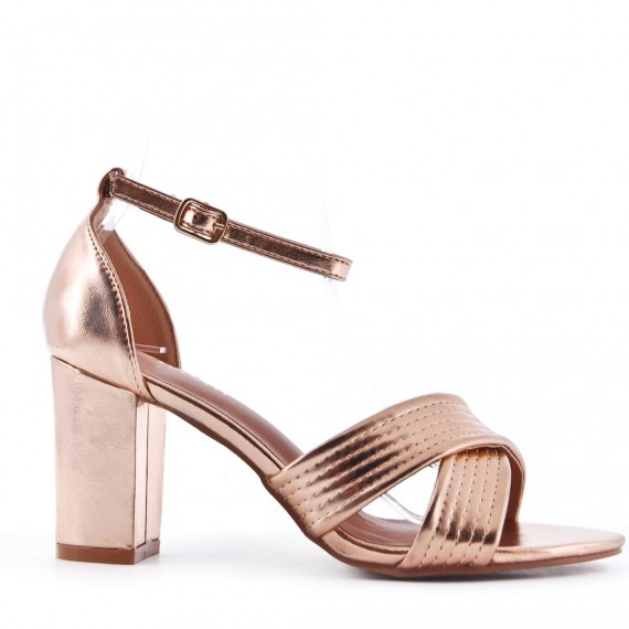 Faux leather heeled sandal