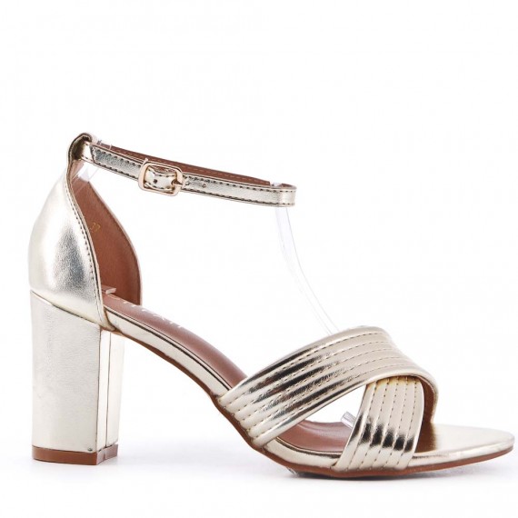 Faux leather heeled sandal