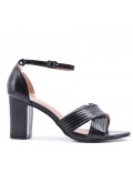 Faux leather heeled sandal