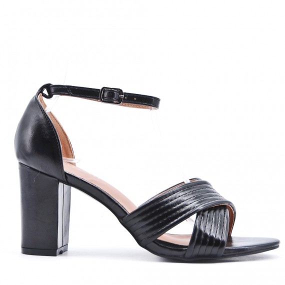 Faux leather heeled sandal