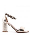 Faux leather heeled sandal