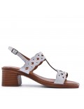 Faux leather heeled sandal