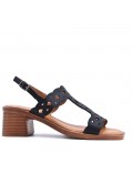 Faux leather heeled sandal