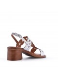 Faux leather heeled sandal