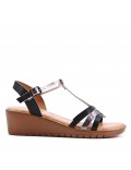 Faux leather heeled sandal