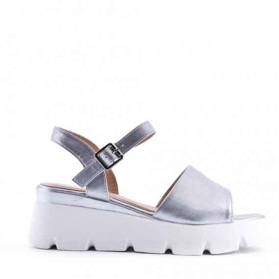 Women's faux leather wedge sandal