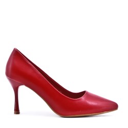 Leatherette pump with heels