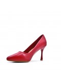 Leatherette pump with heels