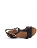 Women's faux leather wedge sandal